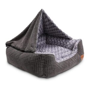 Anti-Anxiety Pet Bed for Puppy Cat with Hooded Blanket - Soft and Durable Fabric