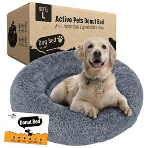 Anti-Anxiety Plush Dog Bed Donut for Stressed Pets