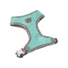 Anti-Choke No-Pull Dog Harness Vest with Aqua Herringbone Pattern