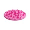 Anti-Choke Pet Bowl for Feeding Canines and Felines - 25x18cm Pink Silicone Slow Feeder