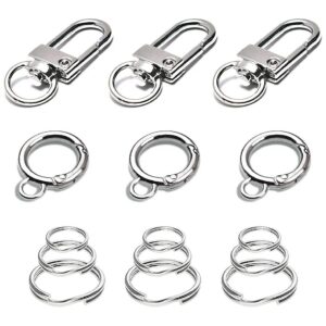 Anti-Lost Metal Dog Tag Clip for Collar with 6 Sets of Quick Clip Rings and 15pcs ID Tags