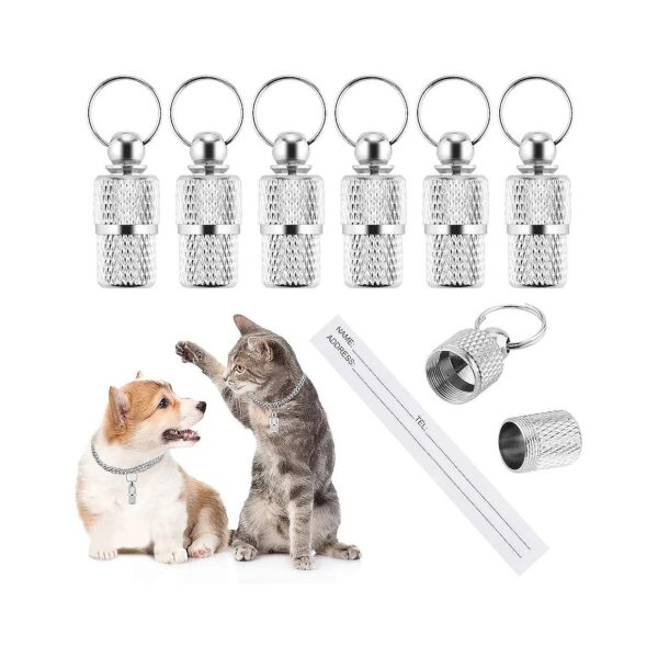 Anti-Lost Pet ID Tags with Information and Key Ring Attachment