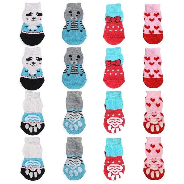 Anti-Slip Dog Socks and Cat Socks with Cotton Material for Pets Up to 8 Pounds