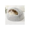 Anti Slip Washable Pet Bed with Semi Enclosed Design Soft Plush for Cats and Small Dogs