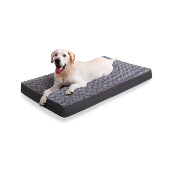 Anti-Slip Waterproof Dog Bed for Medium Dogs with Soft Fluffy Polyester and Velvet Fabric