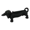 Antique Cast Iron Black Metal Dachshund Shoe Boot Scraper Decorative Door Accent