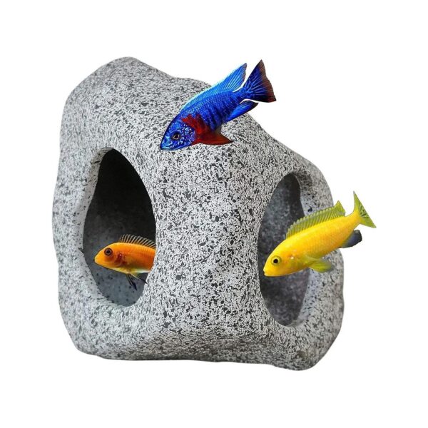 Aquarium Hideaway Rock Cave for Fish Breeding Guppies Snails and Betta Fish