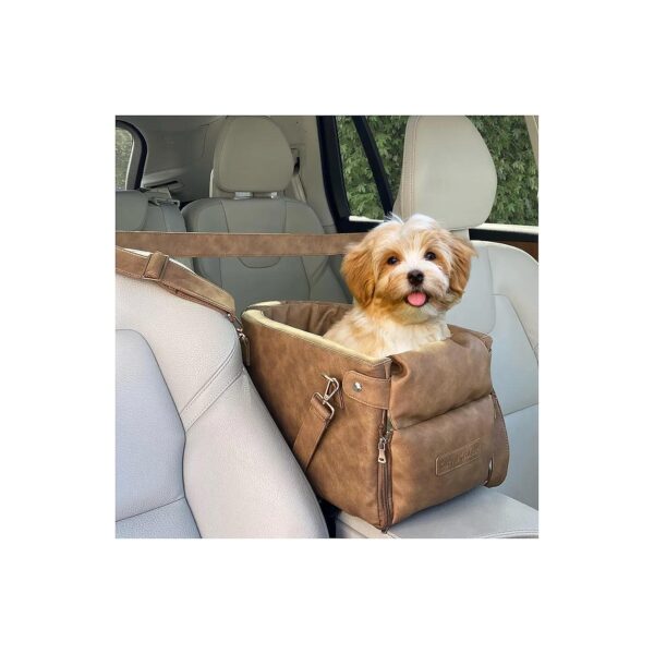 Armrest Console Car Seat for Small Pets with Safety Features