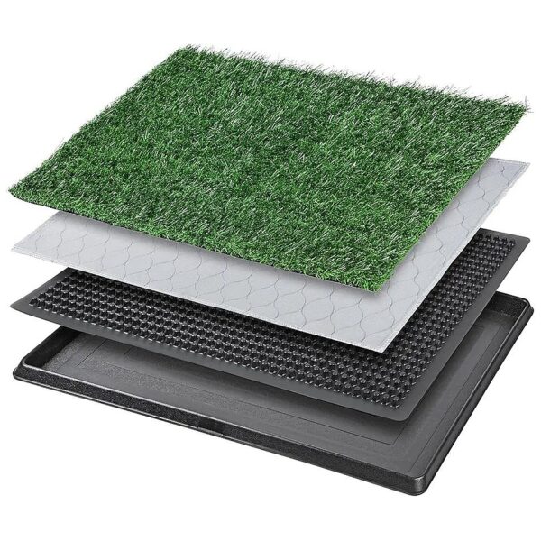 Artificial Grass Dog Potty System Indoor Outdoor Puppy Training Kit Reusable Pee Pad