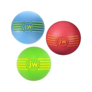 Assorted Colors Medium Size Rubber Squeaker Dog Ball - 3 Pack