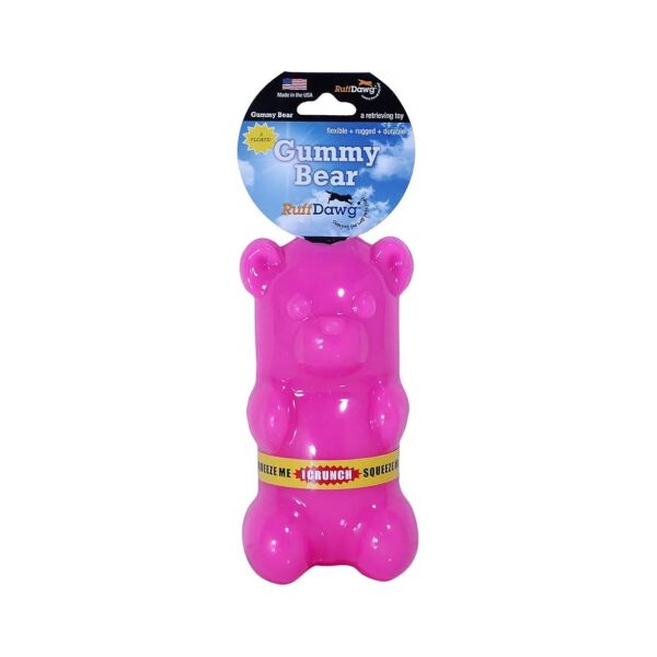 Assorted Neon Color Rubber Dog Toys with Gummy Bear Crunch Sound