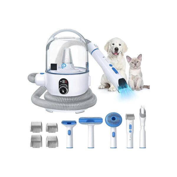 AsyPets Professional Pet Grooming Kit with Adjustable Suction Power and 2L Dust Container