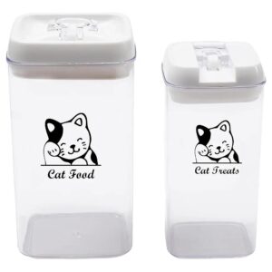 Attractive and Functional Clear Plastic Pet Food Storage Container Two-Piece Set