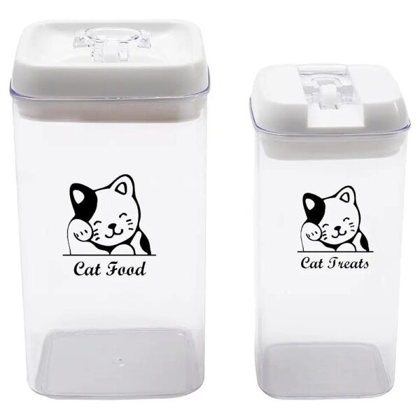 Attractive and Functional Clear Plastic Pet Food Storage Container Two-Piece Set