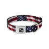 Authentic American Flag Dog Collar Seatbelt Buckle Style Fits 15-26 Inch Neck Size