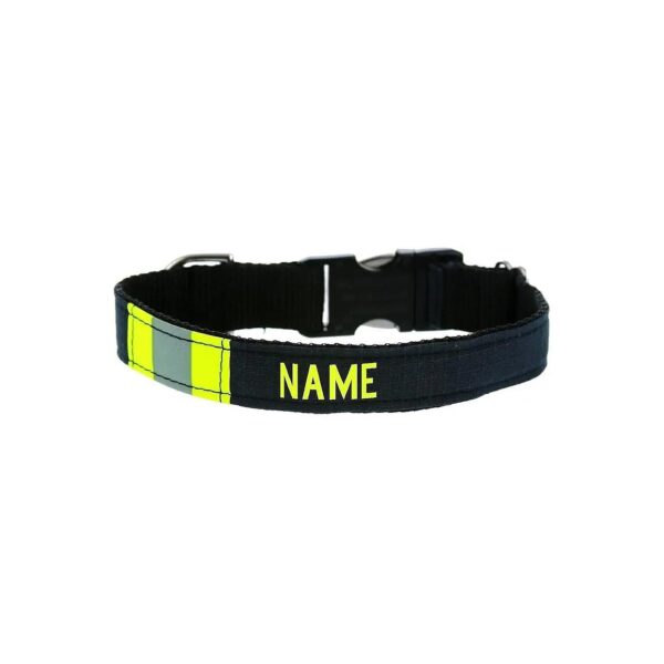 Authentic Firefighter Turnout Gear Dog Collar Personalized with Large Size Measurements