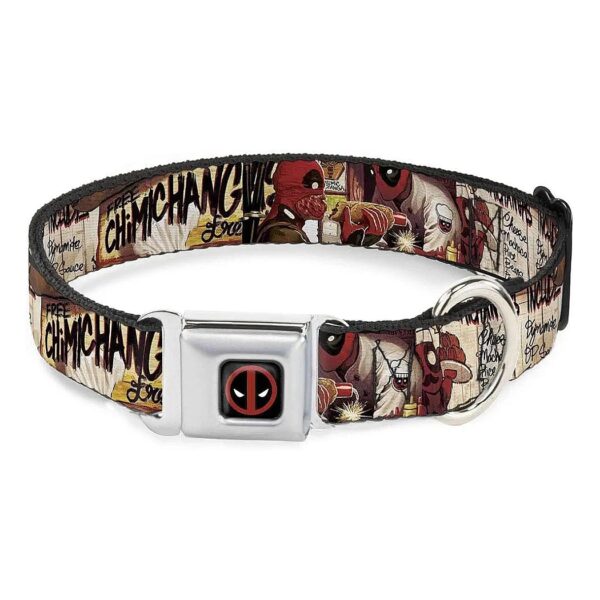 Authentic Marvel Cartoon Dog Collar with Seatbelt Buckle 15 to 26 Inches Wide