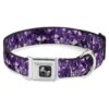 Authentic Seatbelt Buckle Dog Collar Crystals Purples 11 17 Neck Size