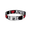 Authentic Seatbelt Buckle Dog Collar with Anime Heart Design for Small to Large Dogs