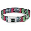 Authentic Seatbelt Buckle Dog Collar with Rick and Morty Circuit Faces Artwork