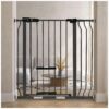 Auto-Close Hold-Open Safety Pet Gate for Doorways and Stairways 36-Inch Tall Graphite