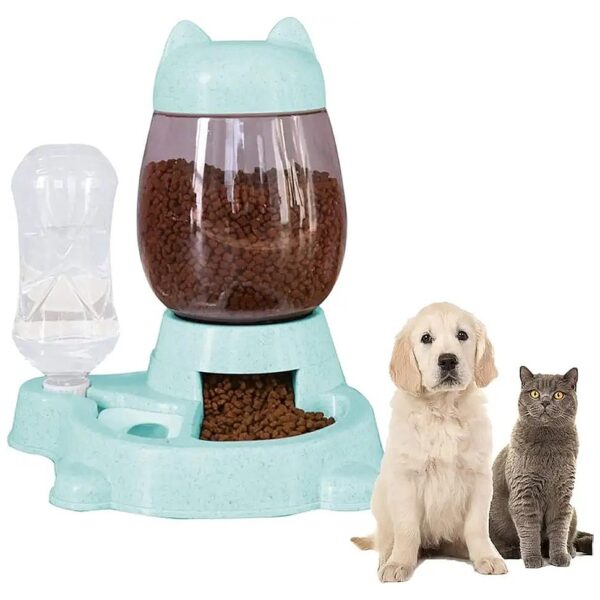 Automatic Cat Food and Water Feeder for Small Pets with Large Capacity and Cute Design