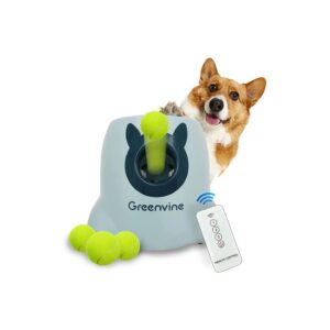 Automatic Dog Ball Launcher Thrower with Remote Control and Six Tennis Balls