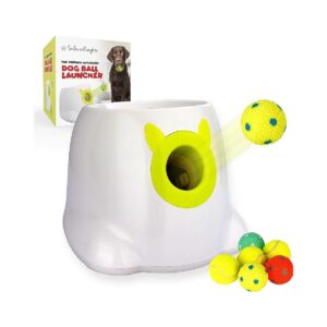 Automatic Dog Ball Thrower for Small to Medium Dogs with 6 Balls and Two Power Options