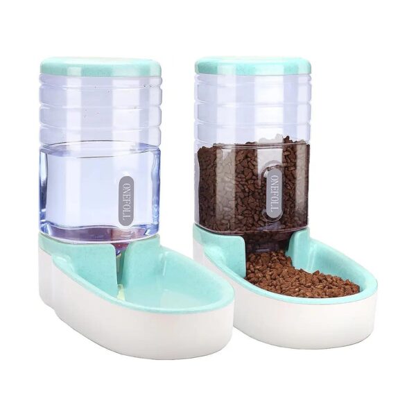 Automatic Feeder and Water Dispenser Combo for Small Big Animals Dogs Cats and Pet Green