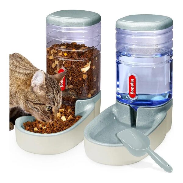 Automatic Food and Water Feeder Set for Small to Medium Pets