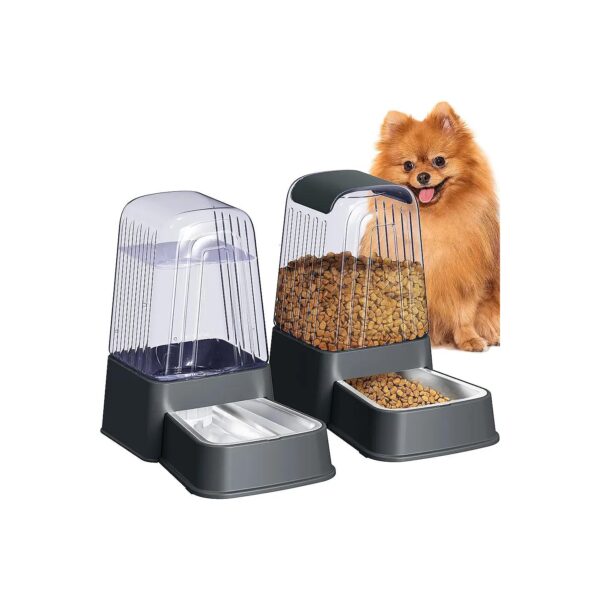 Automatic Pet Feeder and Water Dispenser Set with Stainless Steel Bowls for Multipe Pets