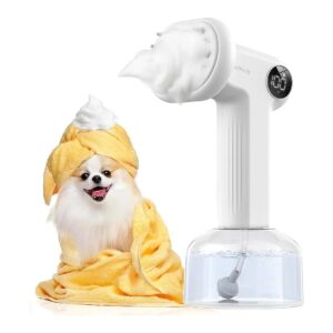 Automatic Soap Dispenser Foaming Dog Brush for Short and Long Haired Pets White