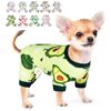 Avocado Green Dog Pet Outfit for Small Dogs and Cats with Cozy Sleepwear