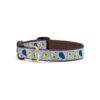 Avocado Pattern Dog Collar with Brass Buckle and 1 Inch Wide Width