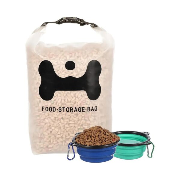 BPA-Free Silicone Dog Food Travel Bag for Camping and Travel