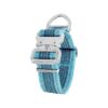 Baby Blue Stripe Nylon Dog Collar 5 Inch Wide Reflective Adjustable