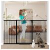 Baby Gate for Pets and Children, Extra-Tall, 5" Tall, Black Metal, Pressure Mounted