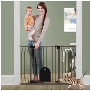 Baby Gate with Cat Door for Doorways - 5-5 Inches for Pet-Friendly Homes