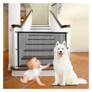 Baby Pet Gate for Stairs and Doorways - 3"W x 3"H - No Drilling