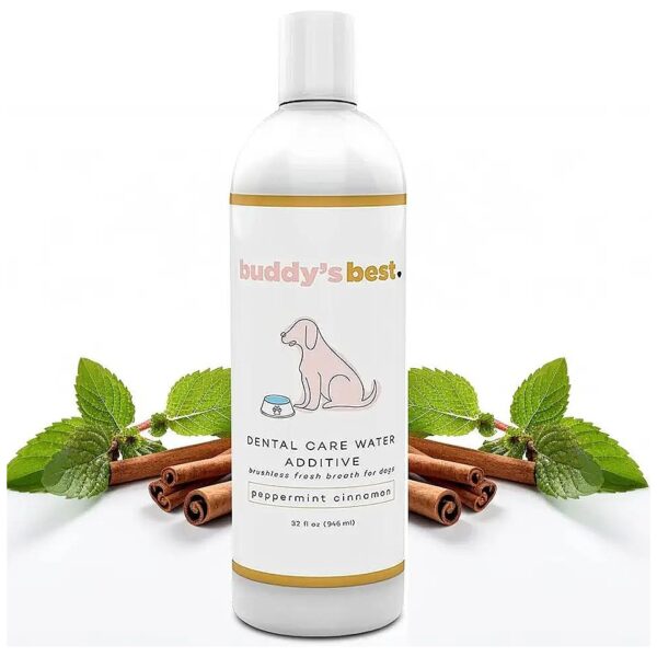 Bad Breath Eliminator for Dogs with Peppermint Cinnamon Water Additive 32oz Oral Care