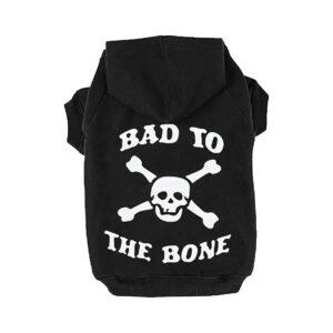 Bad to the Bone Lettered Dog Sweatshirt with Soft Fleece for X-Large Dogs