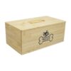 Bamboo Farmhouse Dog Food Box with 4 Compartments for Easy Treat Storage and Sifting