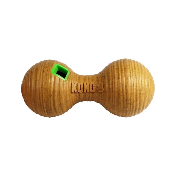 Bamboo Treat Dispenser Dumbbell for Mental and Physical Stimulation