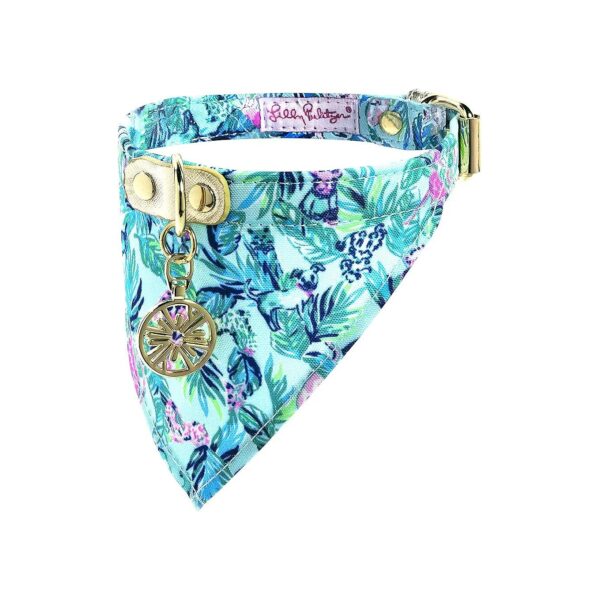 Barking Up The Palm Tree Stylish Leatherette Collar with Bandana