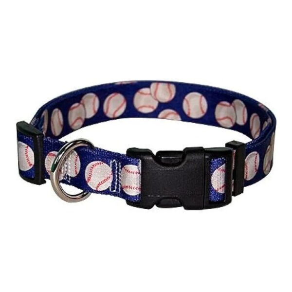 Baseballs Dog Collar with Snap Closure for Large Outdoor Dogs 18-28 inches Neck Size