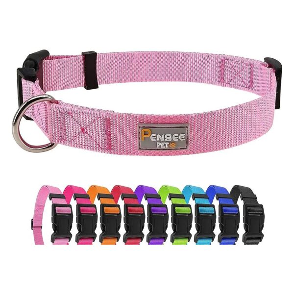 Basic Adjustable Dog Collars for Puppies Small Medium Large Dogs Nylon Pet Collars