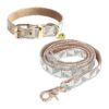 Basic Leather Dog Collar and Leash with Metal Buckle for SmallMedium Large Dogs