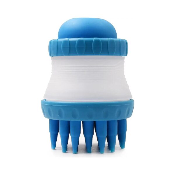 Bath Brush for Dogs and Cats with Silicone Bristles and Soap Dispenser