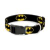 Batman Shield Black Yellow Plastic Collar for Dogs 15 to 26 Inches Long