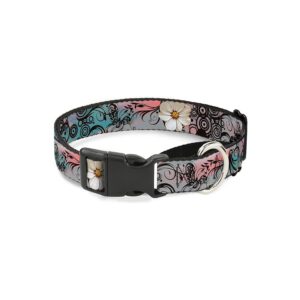 Beautiful Flowers Patterned Dog Collar with Adjustable Neck Size